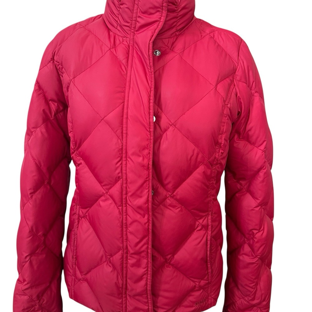 Eddie Bauer Goose Down 700 Fill Power Puffer Jacket Women's Small Red Quilt - Picture 2 of 15